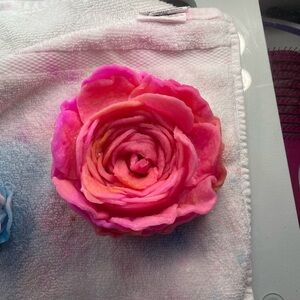 Handcrafted Pink Fiber Art Rose